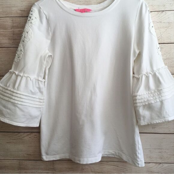 LILLY PULITZER FATIMA TOP IN WHITE - Picture 2 of 9